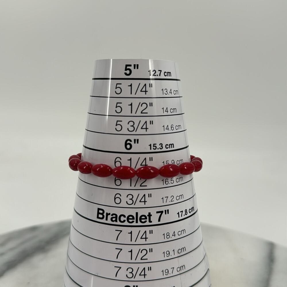 Red beaded stretchy bracelet